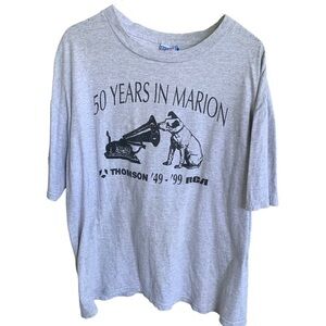 Vintage Tee Shirt 1999 RCA Thompson 50 Years in Marion Size XL Phonograph Dog